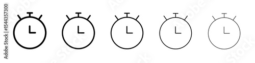 time clock watch icon black and white vector sign