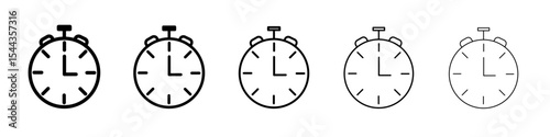 time clock watch icon black and white vector sign