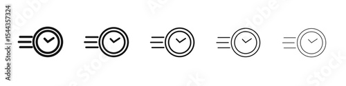 Time fast icon black and white vector sign