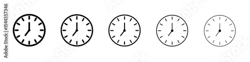 Time icon black and white vector sign