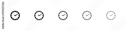 Time icon black and white vector sign