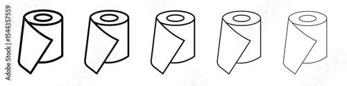 toilet tissue paper roll icon black and white vector sign