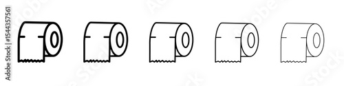 toilet tissue paper roll icon black and white vector sign