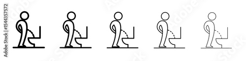 Toilet urinate icon black and white vector sign
