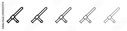 tonfa icon black and white vector sign