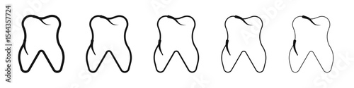Tooth icon black and white vector sign