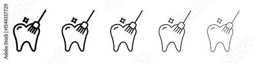 tooth Polish icon black and white vector sign
