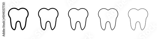 Tooth icon black and white vector sign