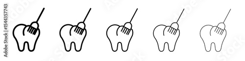 tooth Polish icon black and white vector sign