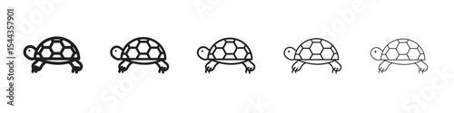 Tortoise icon black and white vector sign