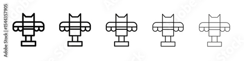 Totem icon black and white vector sign