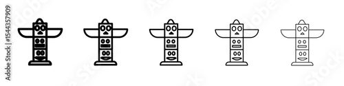 Totem icon black and white vector sign
