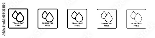 Trans fat free icon black and white vector sign