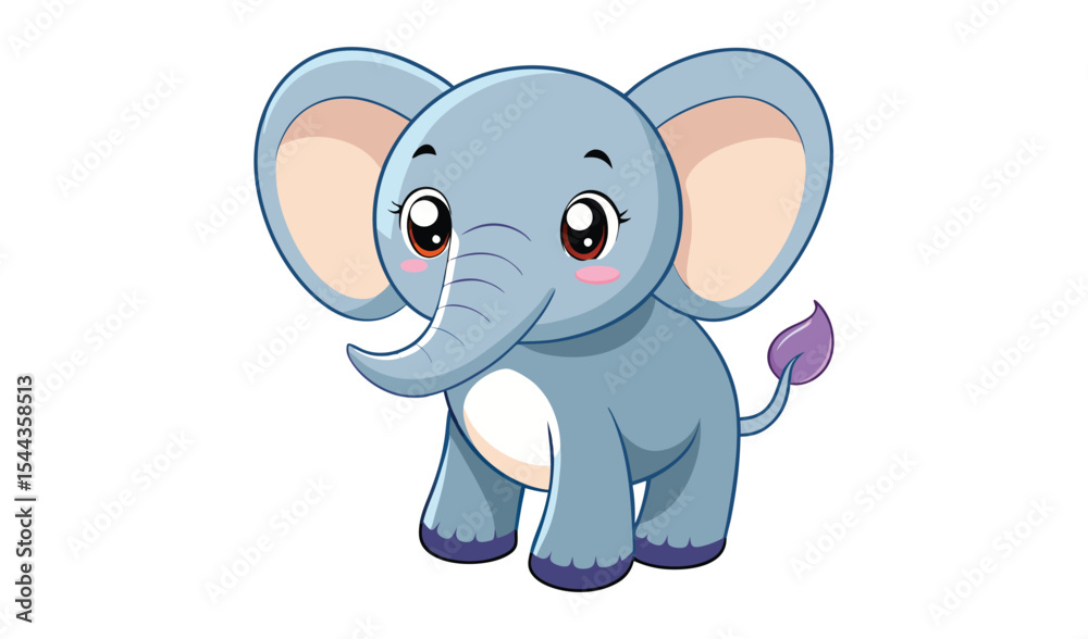 Fototapeta premium Adorable cartoon baby elephant illustration