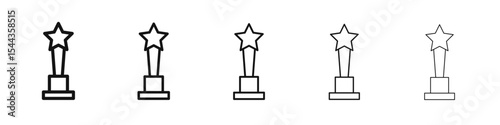 Trophy icon black and white vector sign