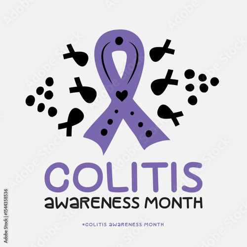 Colitis Illness Awareness month, Vector Illustration Awareness Design.