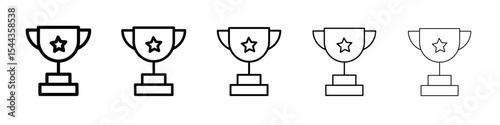 Trophy icon black and white vector sign