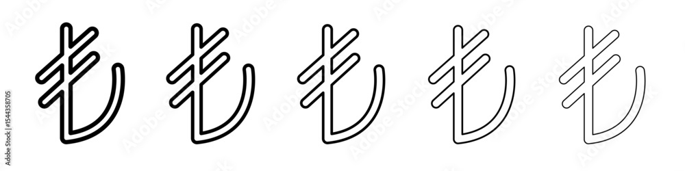 Obraz premium Turkish lira icon black and white vector sign