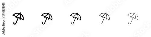 Umbrella icon black and white vector sign