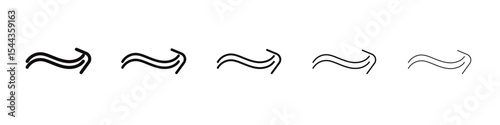 undulating arrow icon black and white vector sign