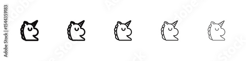 Unicorn icon black and white vector sign