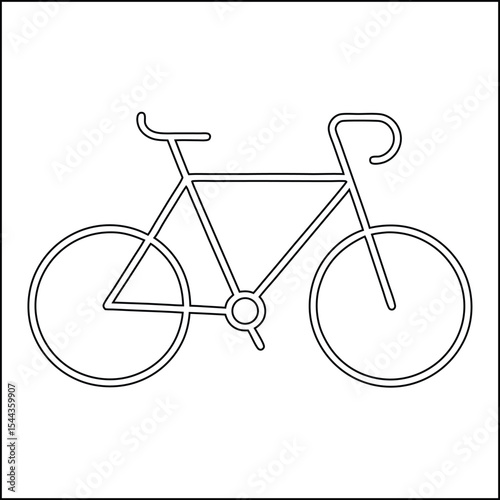 Minimalist line art bicycle drawing