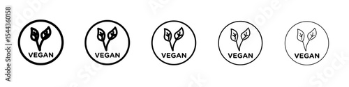Vegan icon black and white vector sign
