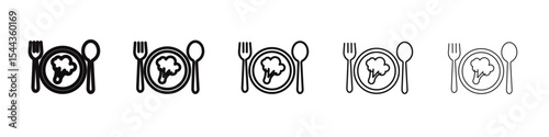 Vegetarian food icon black and white vector sign