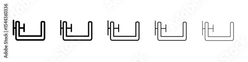 Vice clamp icon black and white vector sign