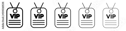 VIP pass icon black and white vector sign