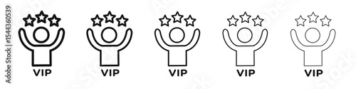vip person icon black and white vector sign
