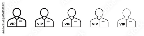 vip person icon black and white vector sign