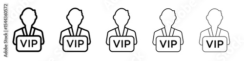 vip person icon black and white vector sign