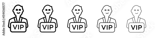vip person icon black and white vector sign