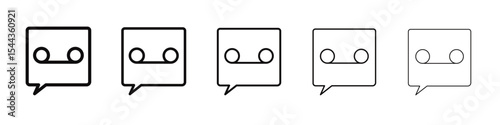 Voicemail icon black and white vector sign