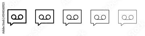 Voicemail icon black and white vector sign