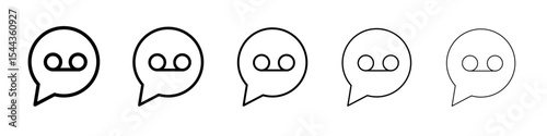 Voicemail icon black and white vector sign