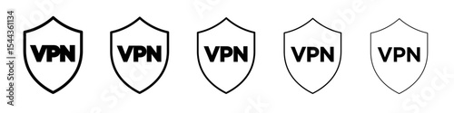 VPN icon black and white vector sign