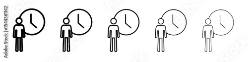Wait icon black and white vector sign