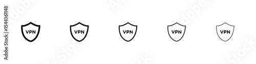 Vpn icon black and white vector sign