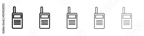 walkie talkie icon black and white vector sign