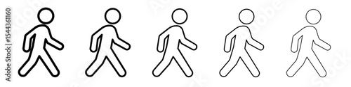 Walking icon black and white vector sign