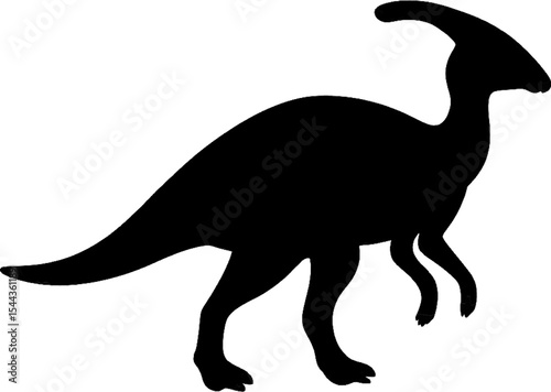 Parasaurolophus Silhouette Vector PNG, Transparent Dinosaur Clipart Design