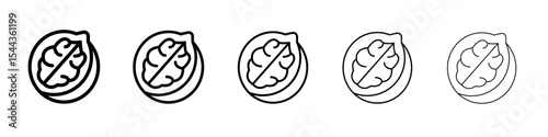 Walnut icon black and white vector sign