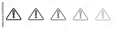 Warning triangle icon black and white vector sign