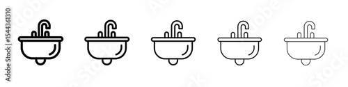 washbasin icon black and white vector sign