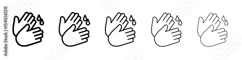 Wash hands icon black and white vector sign