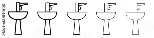 washbasin icon black and white vector sign