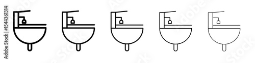 washbasin icon black and white vector sign