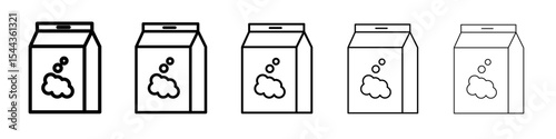 Washing powder icon black and white vector sign